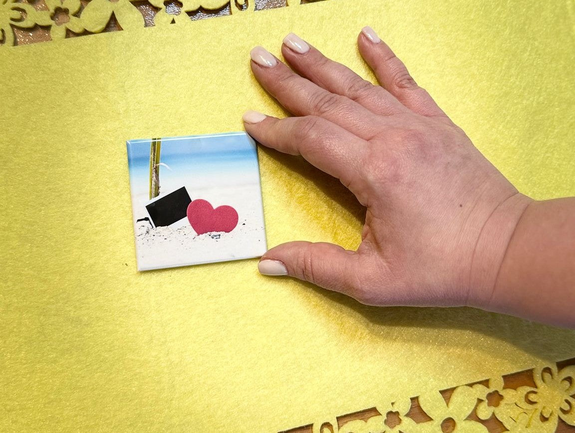 Imanes cuadrados personalizados de 65 x 65 (paquete de 18)